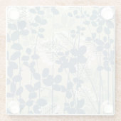 Japanische Blue Leaf-Blume Glasuntersetzer (Rückseite)