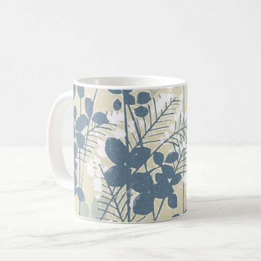 Japanische Blue Leaf-Blume Kaffeetasse (Vorderseite Links)