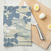 Japanische Blue Leaf-Blume Küchentuch (Viertel Falte)