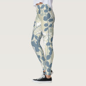 Japanische Blue Leaf-Blume Leggings (Links)
