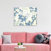Japanische Blue Leaf-Blume Leinwanddruck (Insitu (Wohnzimmer))