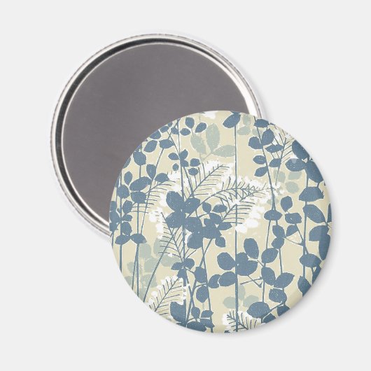 Japanische Blue Leaf-Blume Magnet (Vorderseite/Rückseite)
