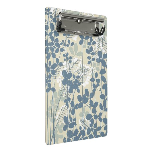 Japanische Blue Leaf-Blume Mini Klemmbrett (Schrägansicht)