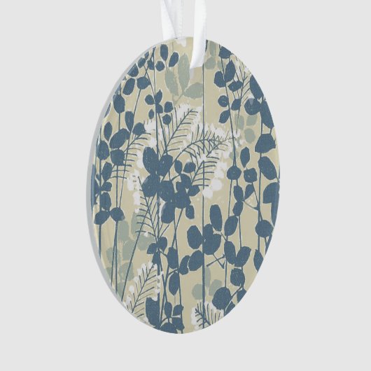 Japanische Blue Leaf-Blume Ornament (Vorderseite)