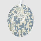 Japanische Blue Leaf-Blume Ornament (Vorderseite)