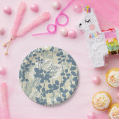 Japanische Blue Leaf-Blume Pappteller (Party)