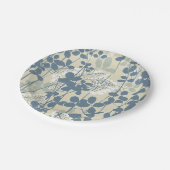 Japanische Blue Leaf-Blume Pappteller (Schrägansicht)