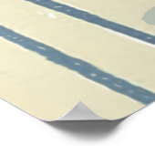 Japanische Blue Leaf-Blume Poster (Ecke)