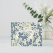 Japanische Blue Leaf-Blume Postkarte (Stehend Vorderseite)