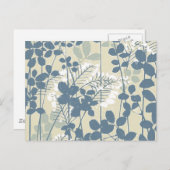Japanische Blue Leaf-Blume Postkarte (Vorne/Hinten)