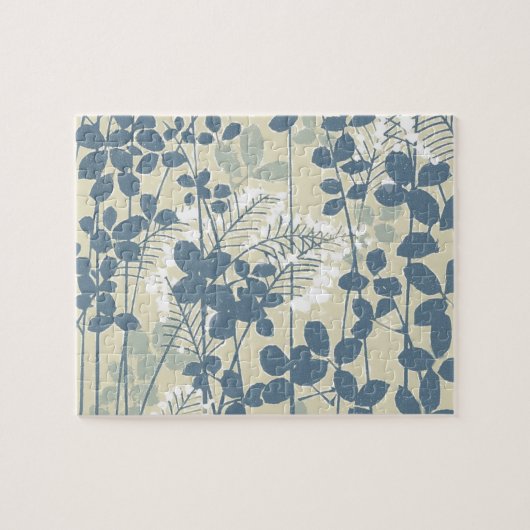 Japanische Blue Leaf-Blume Puzzle (Horizontal)