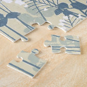 Japanische Blue Leaf-Blume Puzzle (Seite)