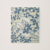 Japanische Blue Leaf-Blume Puzzle (Vertikal)