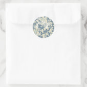 Japanische Blue Leaf-Blume Runder Aufkleber (Tasche)