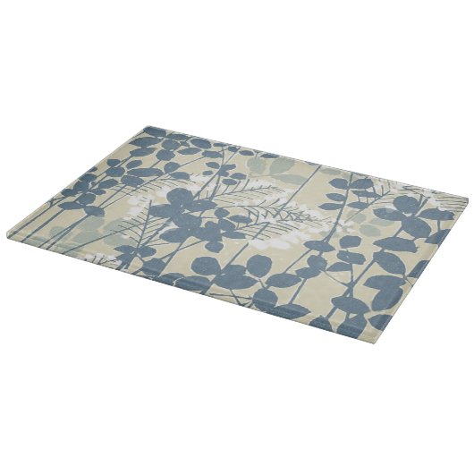 Japanische Blue Leaf-Blume Schneidebrett (Ecke)