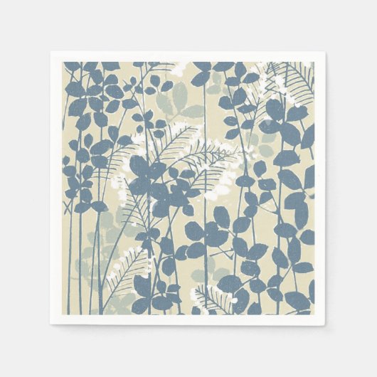 Japanische Blue Leaf-Blume Serviette (Vorderseite)