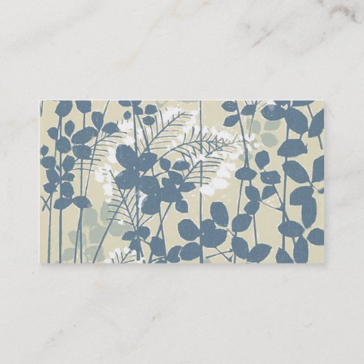 Japanische Blue Leaf-Blume Visitenkarte (Rückseite)