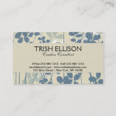 Japanische Blue Leaf-Blume Visitenkarte (Rückseite)