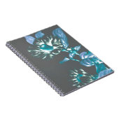 Japanische Blume Aquamarin Taupe Gray Notizblock (Rechte Seite)