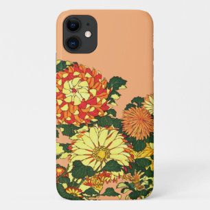 Japanische Blume Border, Mandarin Orange und Gold Case-Mate iPhone Hülle