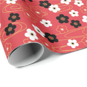 Japanische Blume Geschenkpapier (Rolleneckpunkt)