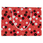 Japanische Blume Große Geschenktüte (Rückseite)