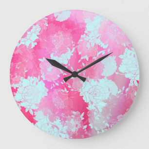 Japanische Blume Große Wanduhr
