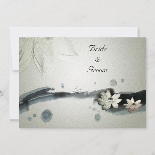 Japanische Blume Hochzeitseinladung Einladung (Vorderseite)