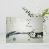 Japanische Blume Hochzeitseinladung Einladung (Stehend Vorderseite)
