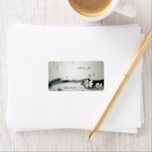 japanische Blume Hochzeitslabel Adressaufkleber (Insitu)