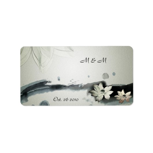 japanische Blume Hochzeitslabel Adressaufkleber (Vorne)
