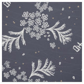 Japanische Blume in Weiß und Blau Stoff (Muster)