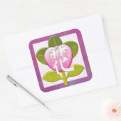 Japanische Blume Jeweled 2 Quadratischer Aufkleber (Umschlag)