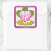 Japanische Blume Jeweled 2 Quadratischer Aufkleber (Tasche)