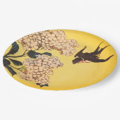 JAPANISCHE BLUME mit BIRD Pappteller (Schrägansicht)