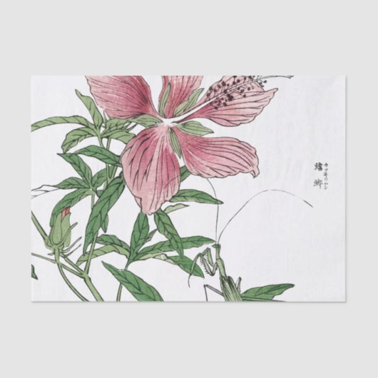 JAPANISCHE BLUME MIT MANTIS-SEIDENPAPIER SEIDENPAPIER (Vorderseite)