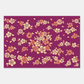 Japanische Blume Mix Pattern Geschenkpapier Set (Vorderseite 3)