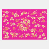 Japanische Blume Mix Pattern Geschenkpapier Set (Vorderseite 2)