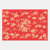 Japanische Blume Mix Pattern Geschenkpapier Set (Vorderseite)