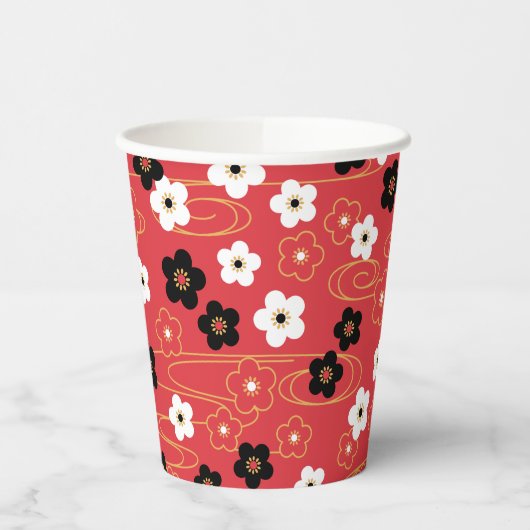 Japanische Blume Pappbecher (Links)