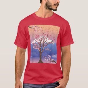 Japanische Blume Rosa Sakura Tree Mountain Cherry  T-Shirt