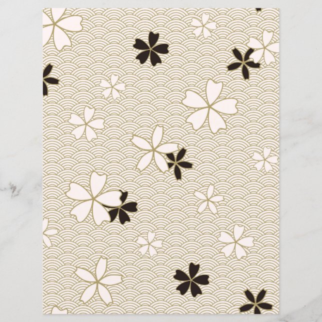 Japanische Blume - Scrapbook Paper | Elegant Flora (Vorderseite)