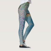 JAPANISCHE BLUME UND BIRD AUF BLAUE-Leggings Leggings (Rechts)