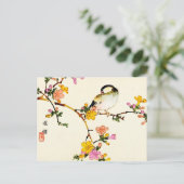 Japanische Blume und Vögel Postkarte (Stehend Vorderseite)
