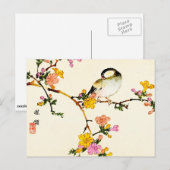 Japanische Blume und Vögel Postkarte (Vorne/Hinten)