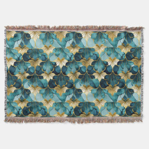 Japanische Blumen Teal Gold Decke
