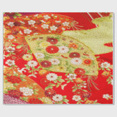 Japanische Blumenkirsche Blossom Red Gold Decoupag Geschenkpapier (Flach)
