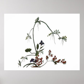 Japanische Blumenkunst Poster