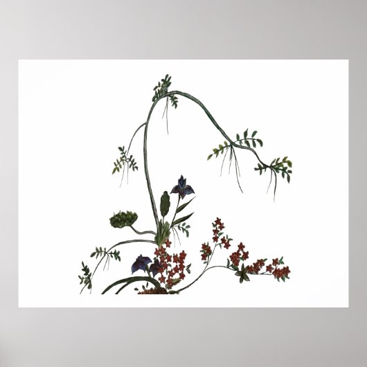 Japanische Blumenkunst Poster (Vorne)
