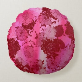 Japanische Blumenmuster. Rundes Kissen